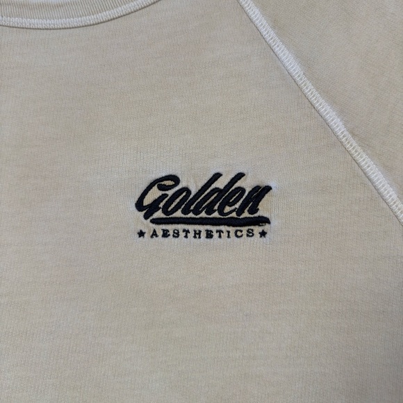 Golden Aesthetics Raglan Short-Sleeve Sweatshirt - Cream - Size L - Picture 3 of 7